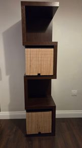Walnut / Mango Wood Cube Display Cabinet