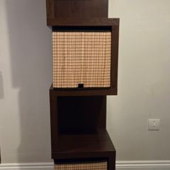 Walnut / Mango Wood Cube Display Cabinet