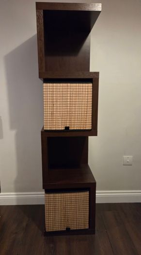 Walnut / Mango Wood Cube Display Cabinet