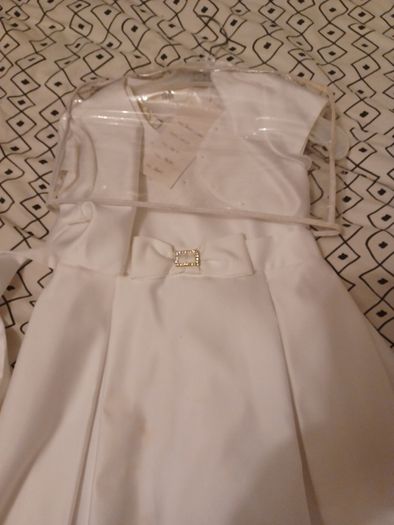 Brand New White Satin Pearce Fionda Flowergirl/Communion Dress and Ballero