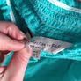 f and f spanish style off shoulders  green top fits sm  m very strechy Image 3