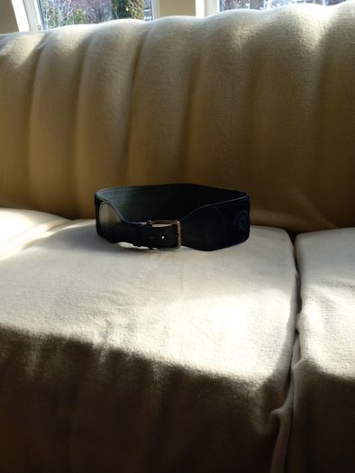 Leather Belt Vintage With Embossed Velvet Overlay Black