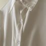White Long Sleeve Shirt with Collar Image 6