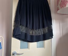 Skirt-VILA - midi- navy. Beautiful dark navy ,elasticated waist with see- through panel from below the knee- gorgeous!