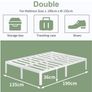 White Double Bed Frame 4ft6 with Rounded Corner Legs, Heavy Duty Metal Bed Frame Small Double with Steel Slats Support, Double Bed 36 cm High, Noise Free, Easy Assembly Image 9