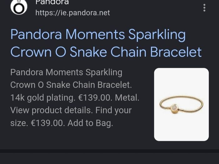 Pandora Moments sparkly crown snake bracelet