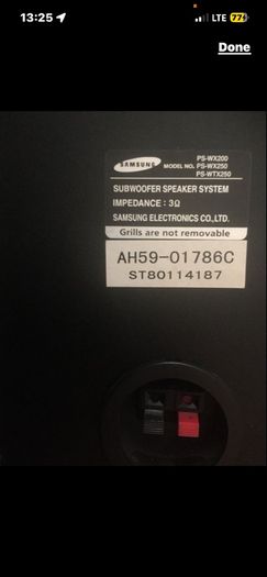 samsung HTX 250 subwoofer speaker perfect condition