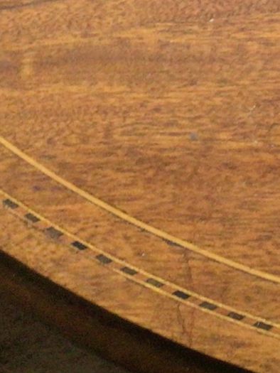 Vintage oval inlaid  side table with oval smaller shelf underneath