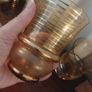 Fabulous Set of Four Vintage Retro Mid-Century-Modern Tumblers with Gilt Banding and a Lovely Unusual Shape, Unknown Maker but Likely from Bohemia or Czechoslovakia Image 7
