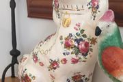 Pair of Staffordshire Style Dogs - Rose/Floral/Gold