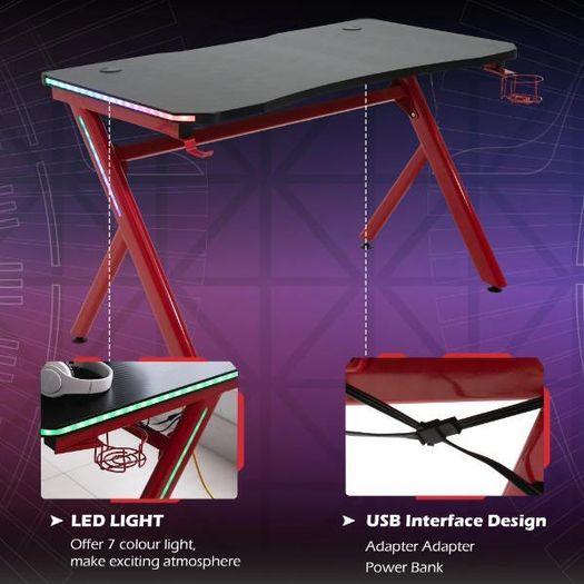 Gaming Desk with RGB LED Lights