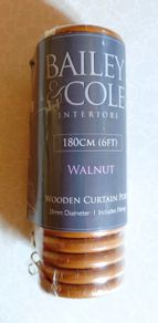 18 Walnut Colour Curtain Pole Rings (new).