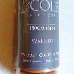 18 Walnut Colour Curtain Pole Rings (new).