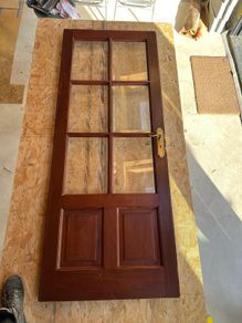 Solid Mahogany Doors w/ Bevelled Glass and Frames