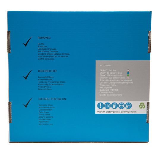 Glass Polish 25022 PRO Glass Scratch Removal Kit for Professional Scratched Glass Repairs -  125mm with M14 Thread