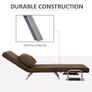 Convertible 1-Seater Armchair Sofa Bed with Removable Quilted Upholstery Grand Comfort Cushion Metal Armrests Suede Brown Image 2