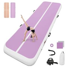 Inflatable Tumbling Gym Mat 10cm/20cm high 2M/3/4M/5M/6M/7M/8M/9M/10M/11M/12M Inflatable Air Gymnastics Mat Training Mats Gymnastics tumbling mat with Air Pump