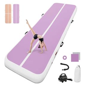 Inflatable Tumbling Gym Mat 10cm/20cm high 2M/3/4M/5M/6M/7M/8M/9M/10M/11M/12M Inflatable Air Gymnastics Mat Training Mats Gymnastics tumbling mat with Air Pump