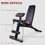 Foldable Weight Bench with Resistance Ropes, Adjustable Dumbbell Bench Sit Up Ab Bench for Multiuse Workout Image 7
