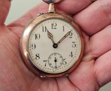 Antique Silver Swiss Made WW1 Era Military Pocket Watch