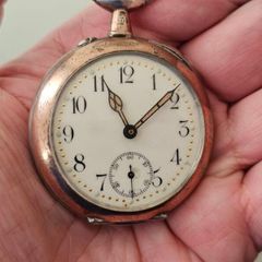 Antique Silver Swiss Made WW1 Era Military Pocket Watch
