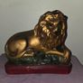 Victorian pair of painted plaster Lions Image 2