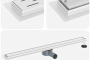 Shower Drain 2-in-1 with 360 Siphon Silver 90 cm