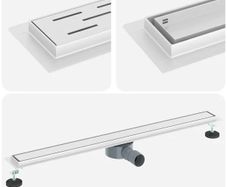 Shower Drain 2-in-1 with 360 Siphon Silver 90 cm