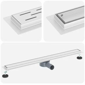 Shower Drain 2-in-1 with 360 Siphon Silver 90 cm