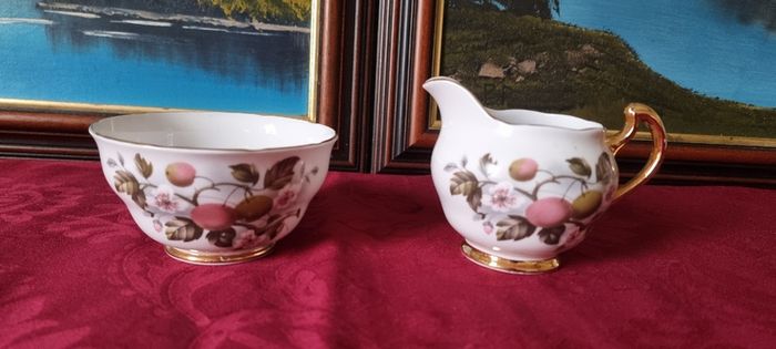 47 Piece Royal Imperial Bone China Tea Set With Mixed Fruit Garden Collection For 10 Person Setting