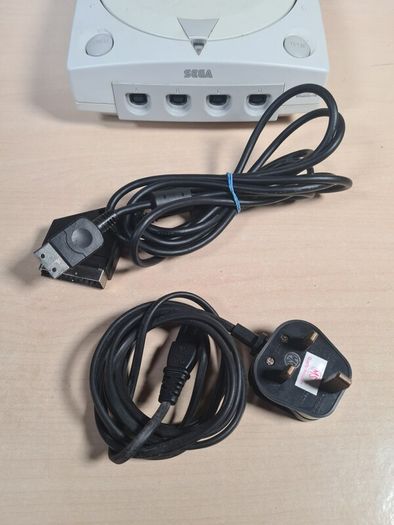Sega Dreamcast Console With Green Controller Joypad Visual Memory Unit Vmu And Rumble Pack