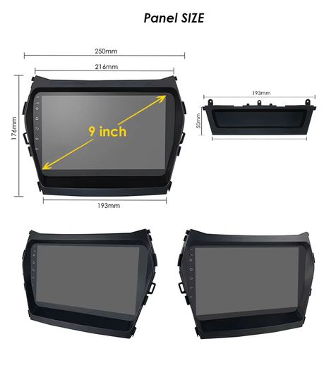 2 Din Android Auto Car Radio Multimedia Player for Hyundai Ix45 Santa Fe 2013 2014 2015 2016 2017 GPS Navi Stereo Bluetooth rds