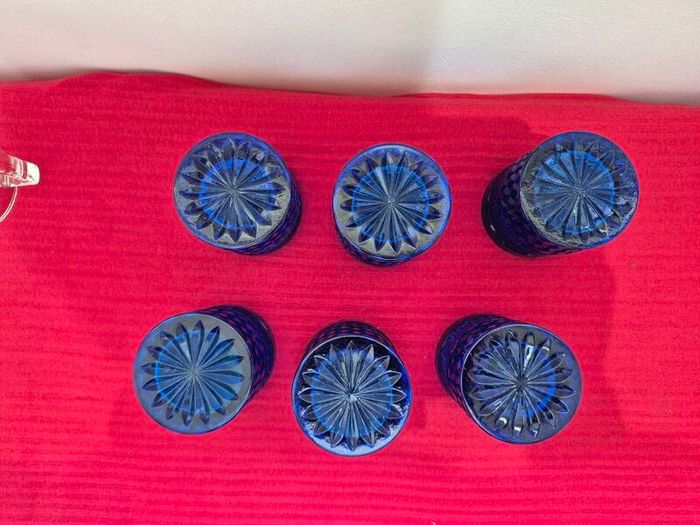Vintage Anchor Hocking Blue Wexford Tumblers Set of 6