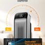 25 Inch Electric Heaters for Home, 70 Oscillating Fan Heater with Remote, 25dB Silent Ceramic Space Heater for Large Room, Low Energy, 3-Mode 3-Speed, Timer, Overheating&Tip-Over Protection Image 9