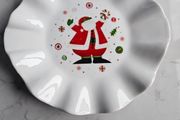 BN Christmas Santa 8" round dish