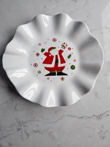 BN Christmas Santa 8" round dish