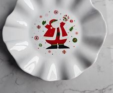 BN Christmas Santa 8" round dish