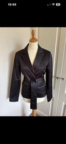 b young dressy black belted jacket size 12