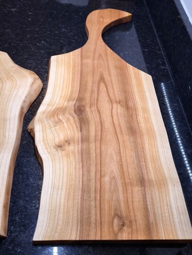 Handmade Cherry Wood Charcuterie Boards - 60cm - Live Edge - Set of 2