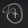 CZ Silver Cross On Gold Plated 925 Chain Image 10