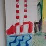 Original seascape Dublin painting of Poolbeg chimneys contemporary art Image 8