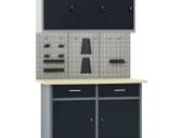 Workbench with Three Wall Panels and One Cabinet