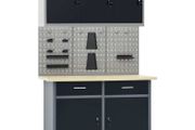 Workbench with Three Wall Panels and One Cabinet