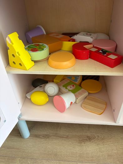 Little girls pink wooden kitchen