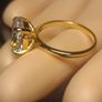 Yellow Gold plated Sterling Silver 3ct. Oval brilliant Diamond Simulant Ring Image 10