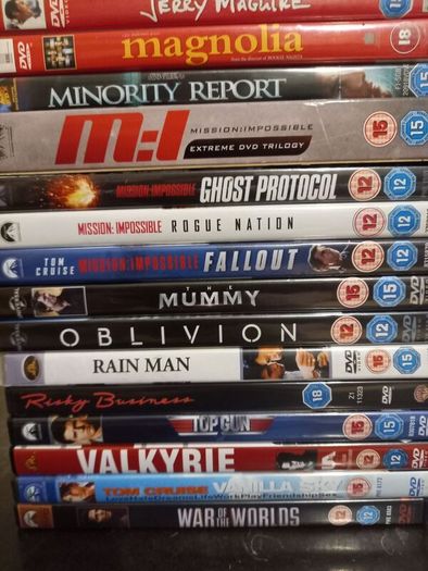 Tom Cruise Dvd Collection Top Gun Cocktail Mission Impossible Jerry Maguire Etc.