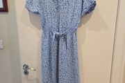 Ladies blue floral summer dress uk 8