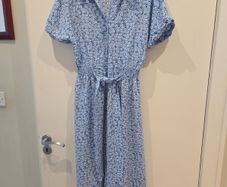 Ladies blue floral summer dress uk 8