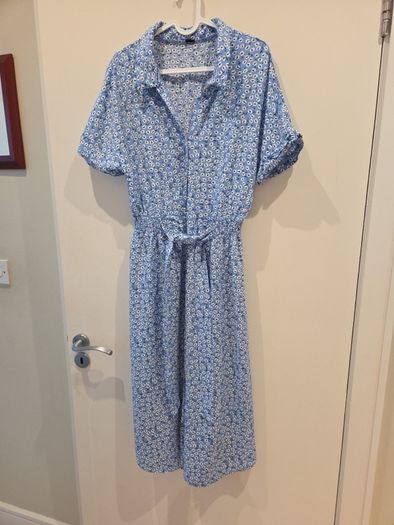 Ladies blue floral summer dress uk 8