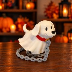 Floating Ghost Dog - Optical Illusion Halloween Decor - Dog Lover Gift - 3D